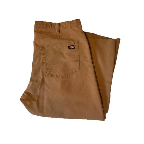 Dickies FLEX Tough Max Brown Work Pants Sz 40 Raw Hem Carpenter Fit‎ - Picture 1 of 10